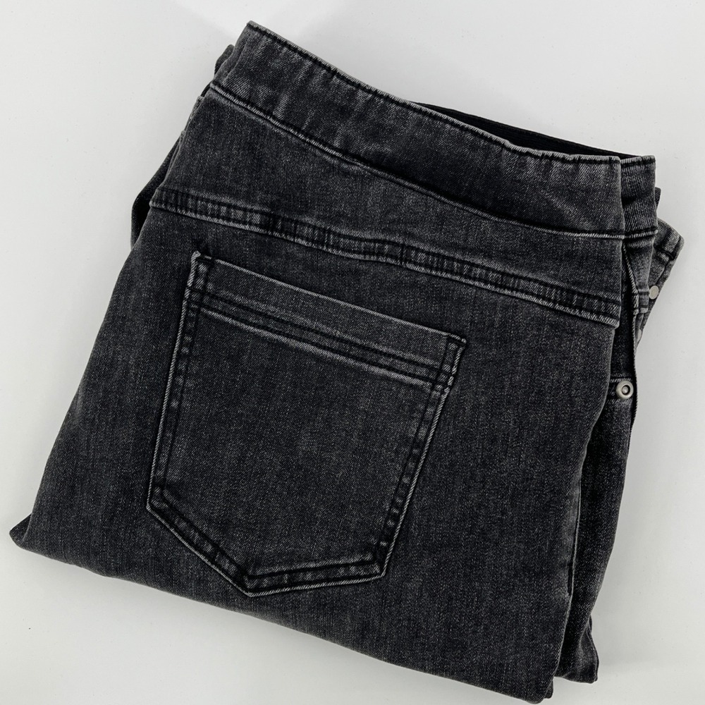 Tribal Jeans, Pull On Denim, Womens, XL, Washed Black, Studded Hem 7863AV-2020